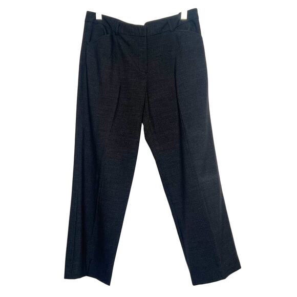 WORTHINGTON Dress Pants Mid Rise Straight Leg Flat Front Plaid Black Size 12P - Picture 1 of 9